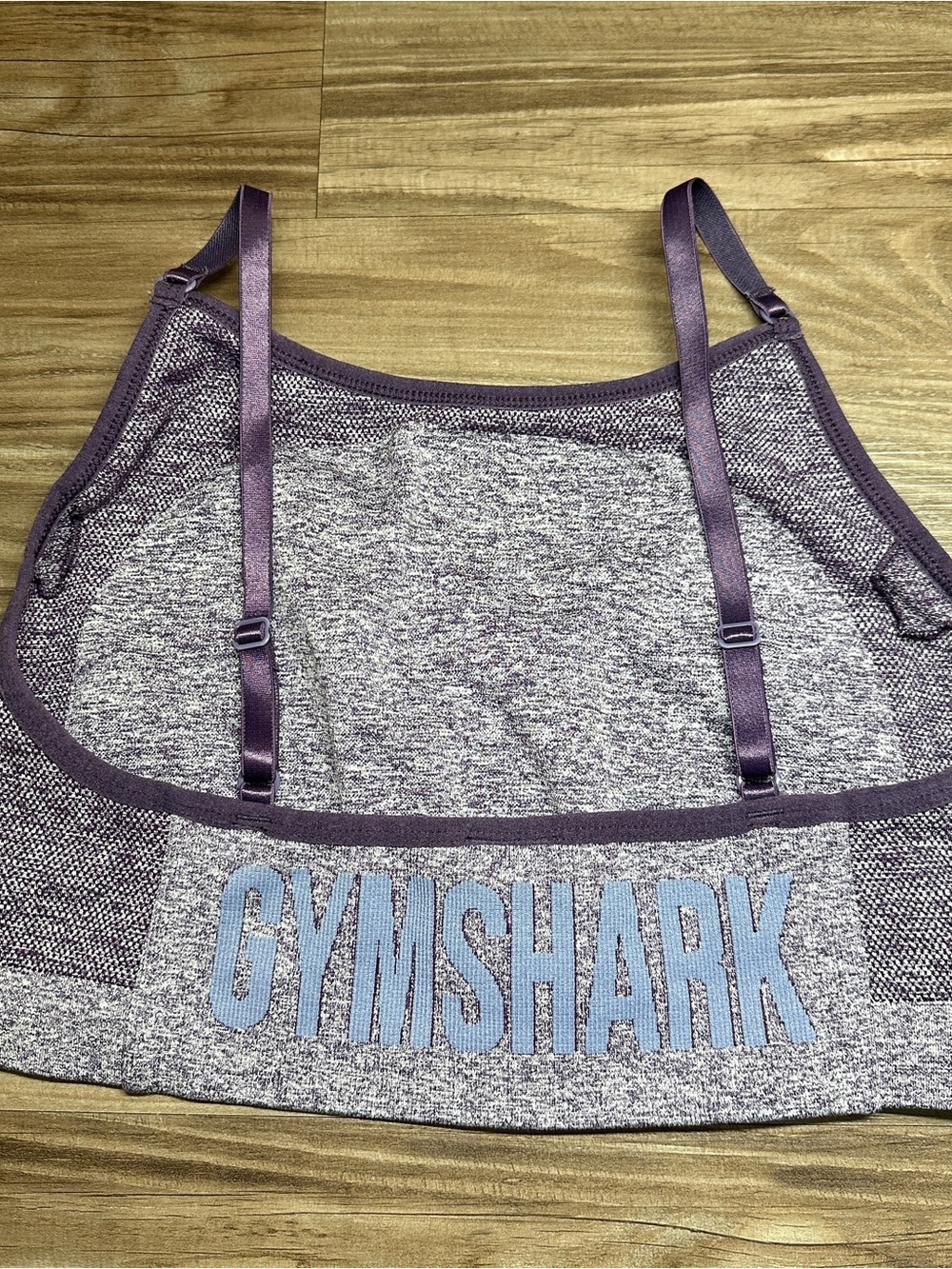 Gymshark Lavender Marl Grey Athletic L Seamless Adjustable-Strap Sports Bra